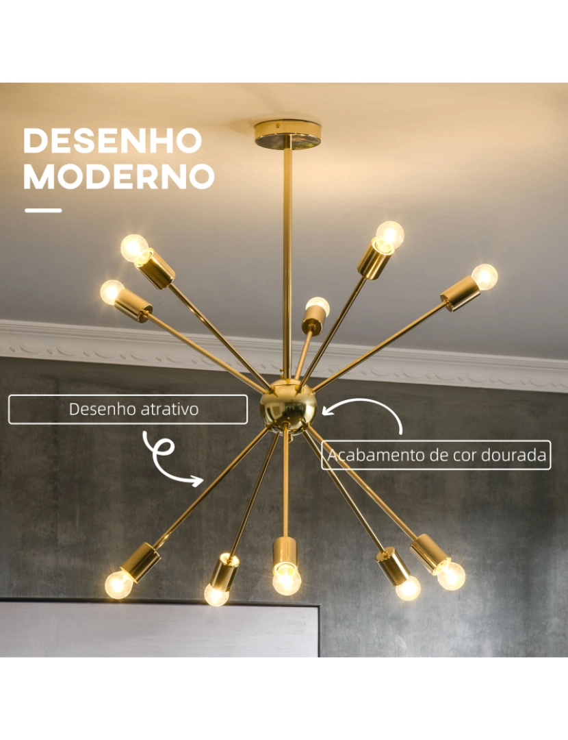 imagem de Candeeiro Suspenso 65x65x78,5cm cor ouro B31-431V00GD4