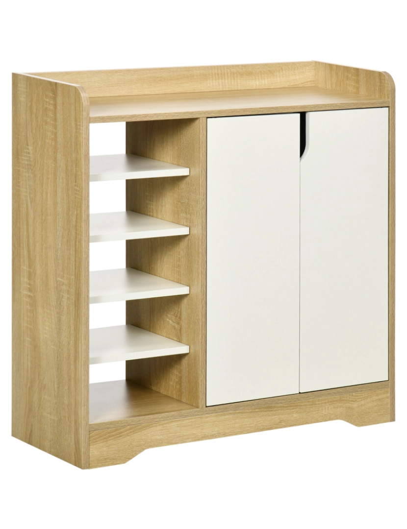 Homcom - Sapateira Moderna 80x30x80cm cor madeira e branco 837-311V00ND
