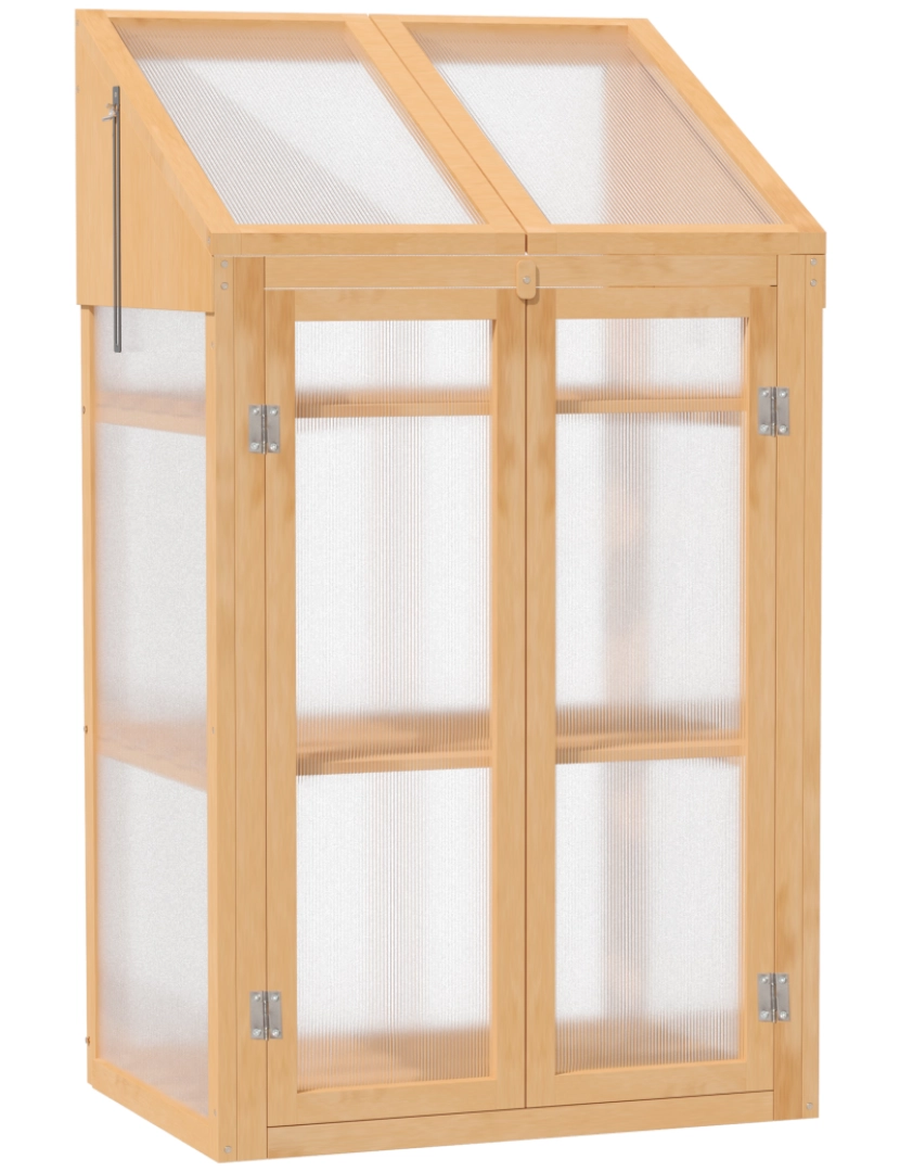 Outsunny - Estufa de Madeira 70x50x120cm cor cor de madeira natural 845-672BN