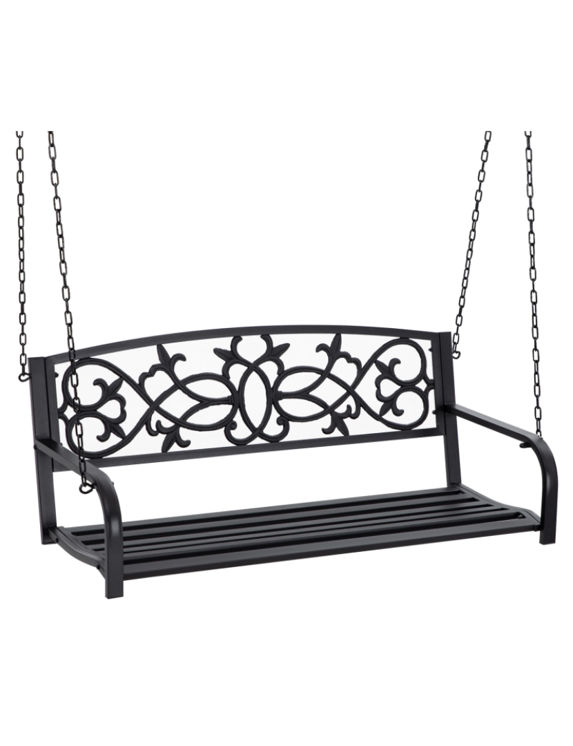 Outsunny - Banco Baloiço 127x59,5x52cm cor preto 84A-263V00BK