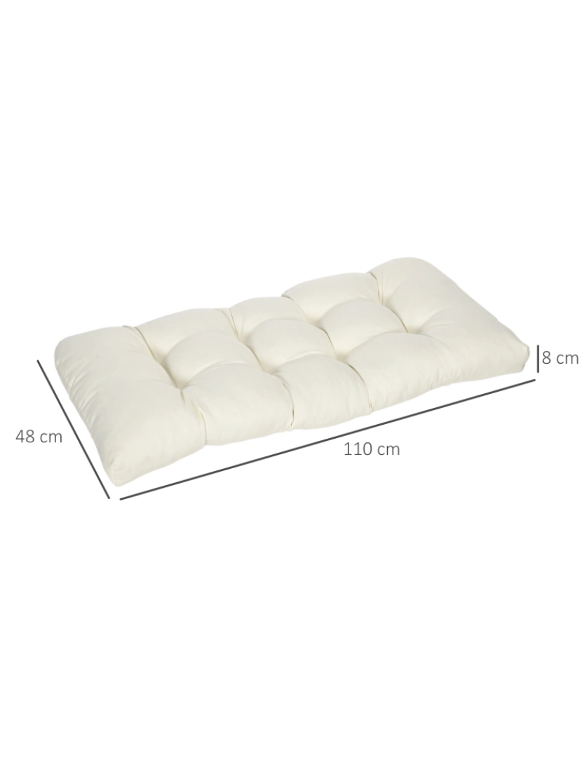 imagem de Almofada para Bancos 110x48x8cm cor creme branco 84G-013V01CW3