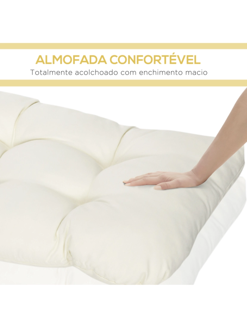 imagem de Almofada para Bancos 110x48x8cm cor creme branco 84G-013V01CW5