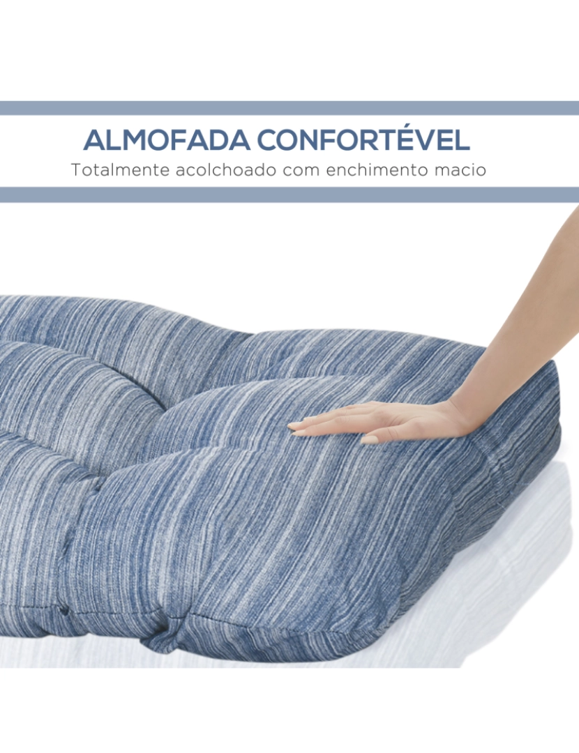 imagem de Almofada para Bancos 110x48x8cm cor azul 84G-013V01DB5