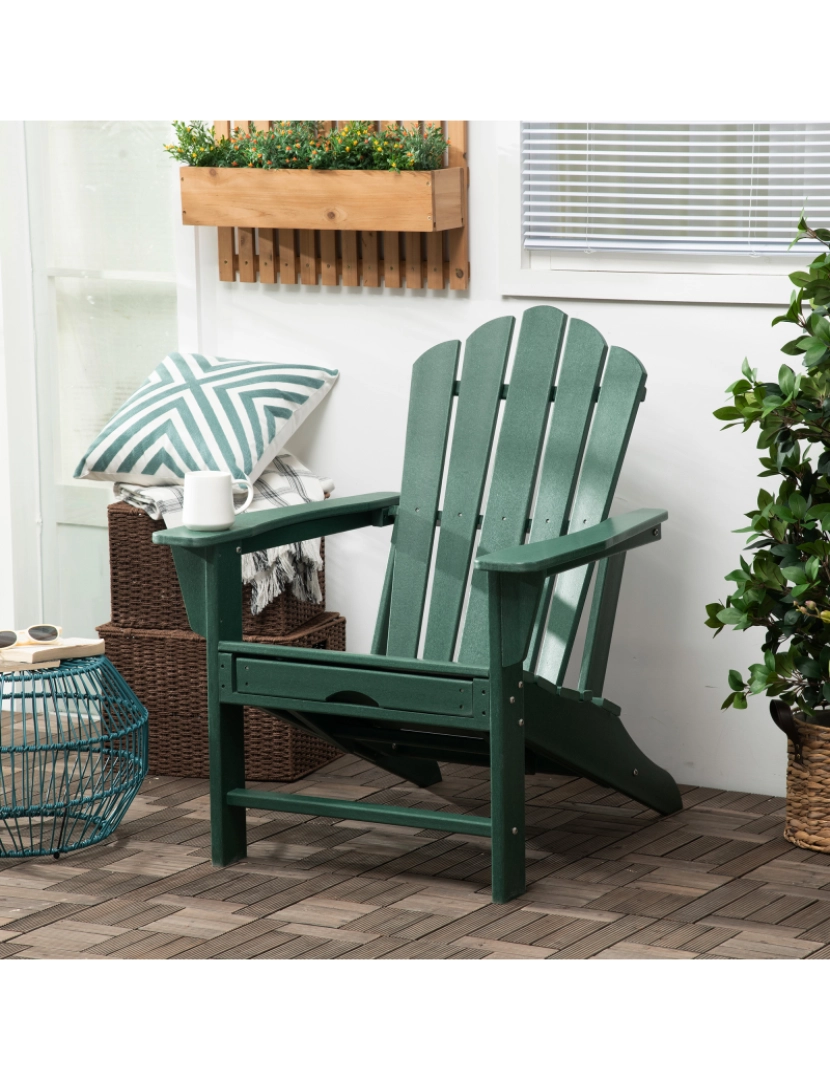 imagem de Cadeira Adirondack 78x135x95cm cor verde escuro 84G-023V00DG2