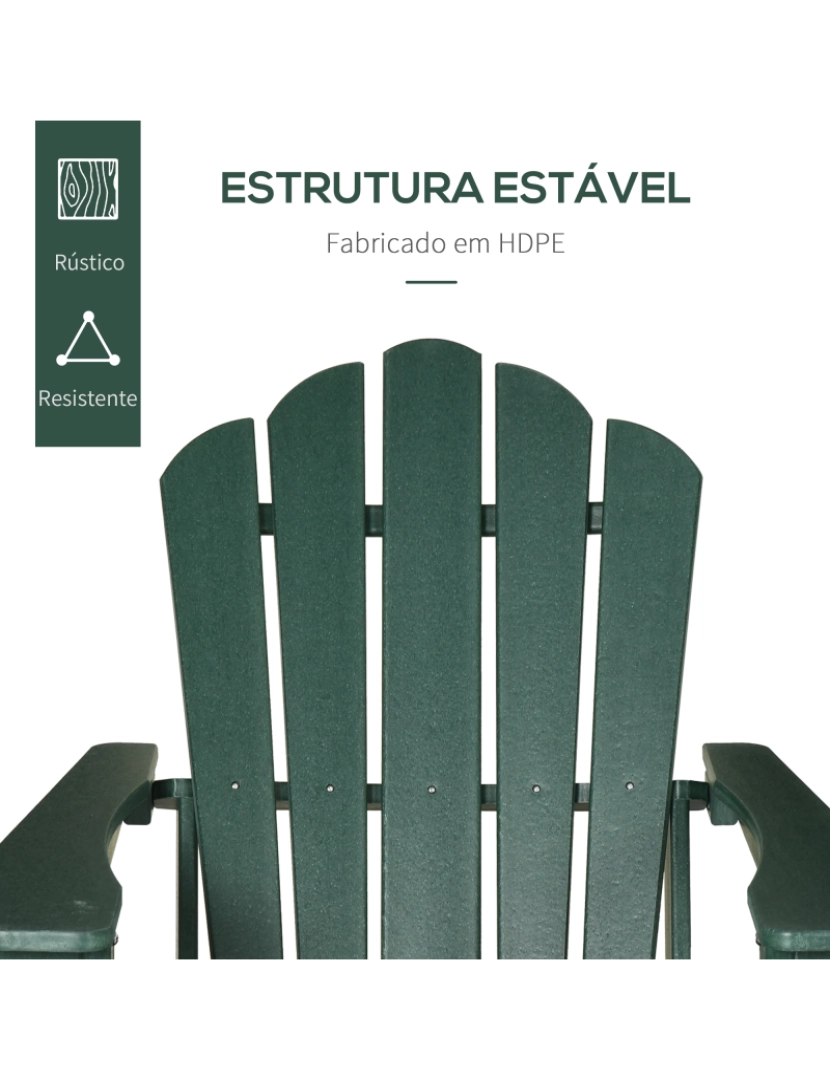 imagem de Cadeira Adirondack 78x135x95cm cor verde escuro 84G-023V00DG4