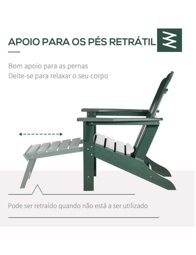 imagem de Cadeira Adirondack 78x135x95cm cor verde escuro 84G-023V00DG5