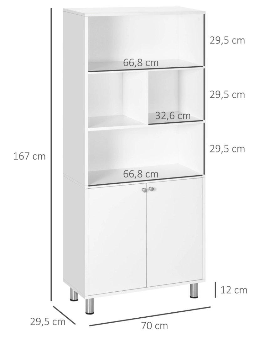 imagem de Estante para Livros 70x29,5x167cm cor branco 836-5343