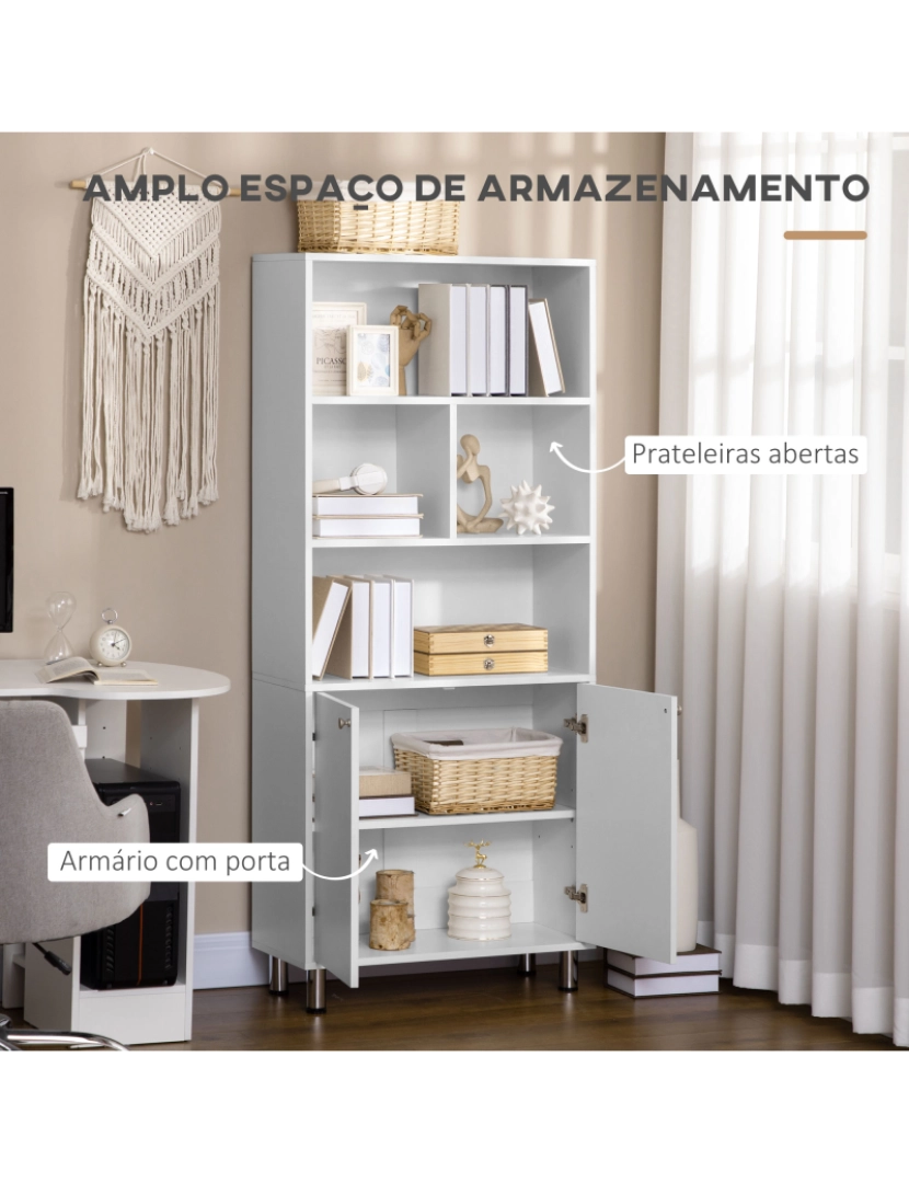 imagem de Estante para Livros 70x29,5x167cm cor branco 836-5345