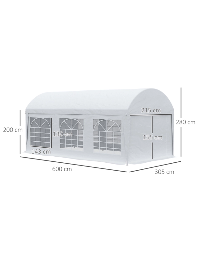 imagem de Tenda para Festas 600x305x280cm cor branco 84C-379V00WT3