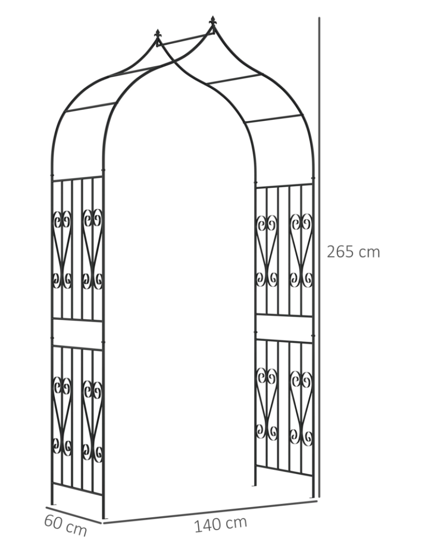 imagem de Arco de Jardim 140x60x265cm cor preto 844-673V00BK3