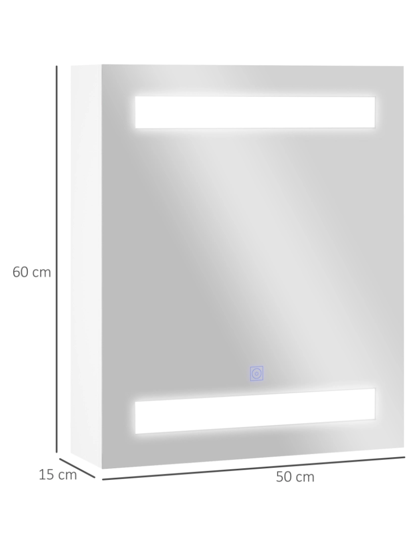 imagem de Armário Casa de Banho 50x15x60cm cor branco 834-037WT3