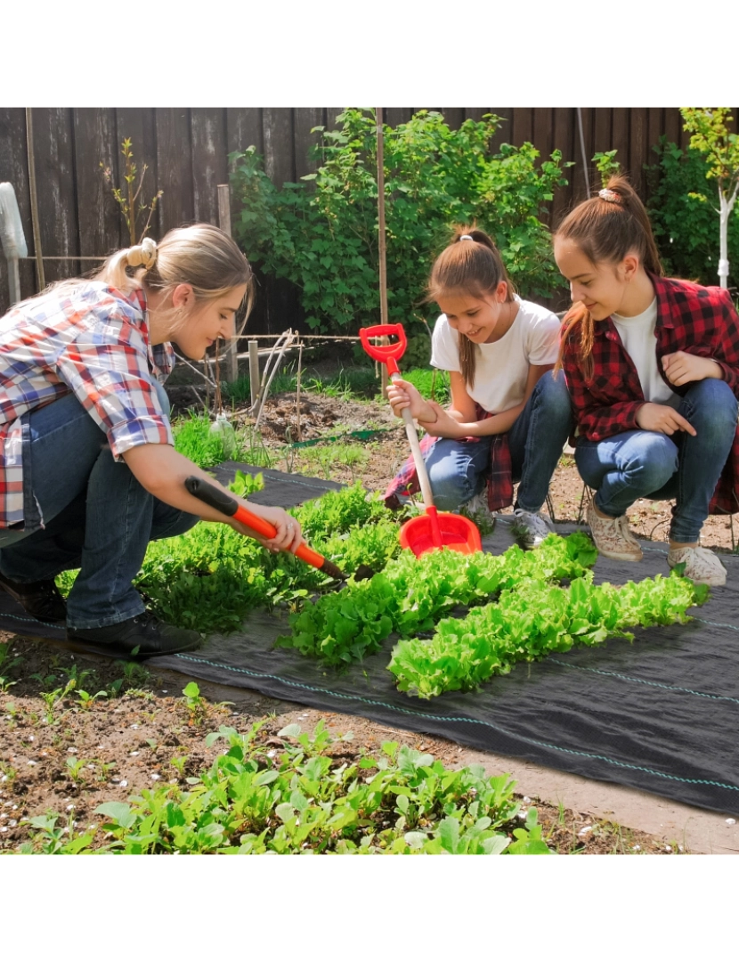 imagem de Outsunny Rolo de Malha Anti-Ervas 1x100 m Malha Geotêxtil 60 g/m² para Controlo de Ervas Daninhas de Jardim Malha Anti-Ervas Preta2