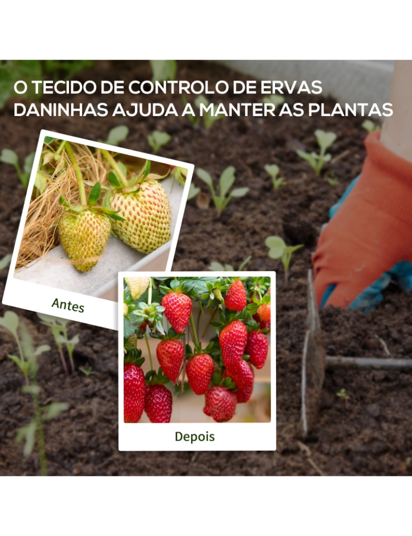 imagem de Outsunny Rolo de Malha Anti-Ervas 1x100 m Malha Geotêxtil 60 g/m² para Controlo de Ervas Daninhas de Jardim Malha Anti-Ervas Preta6