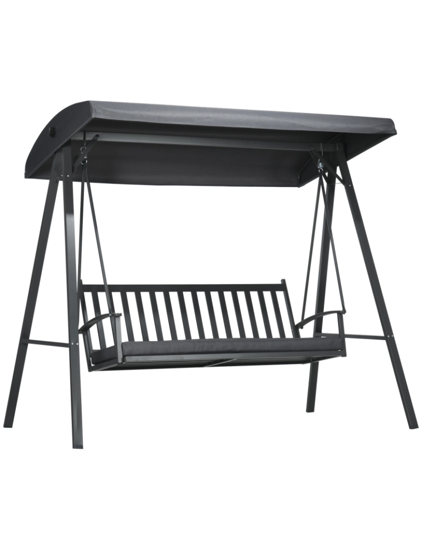 Outsunny - Baloiço de Exterior 210x128x184cm cor cinza escuro/cinza de carvão 84A-286V00CG