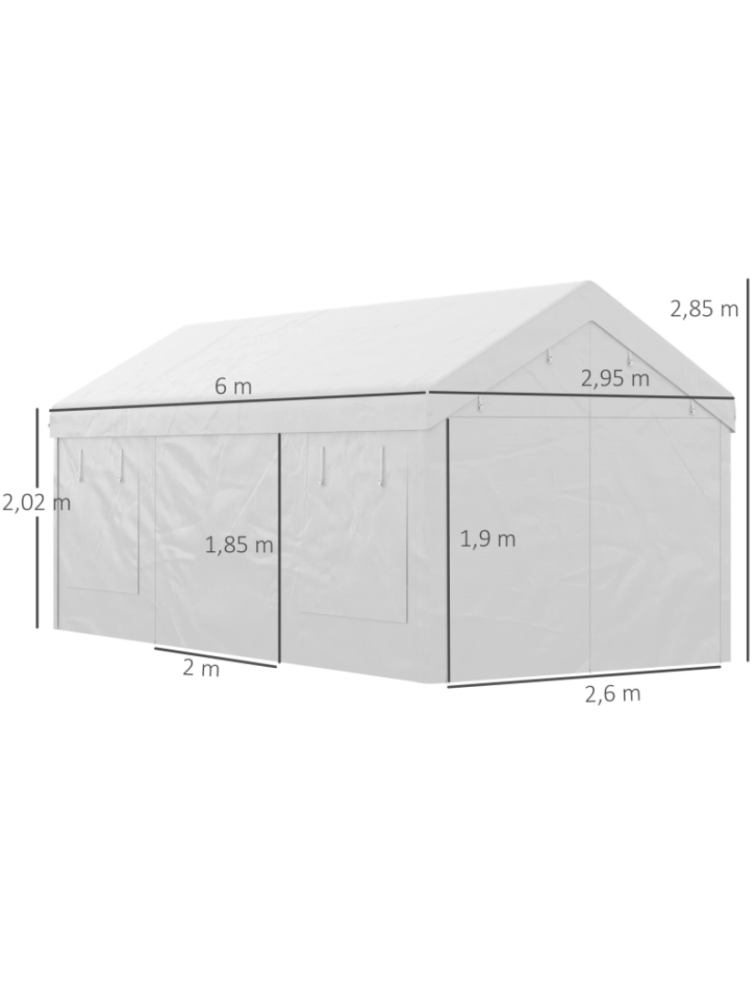 imagem de Tenda para Festas 600x295x285cm cor branco 84C-376V00WT3