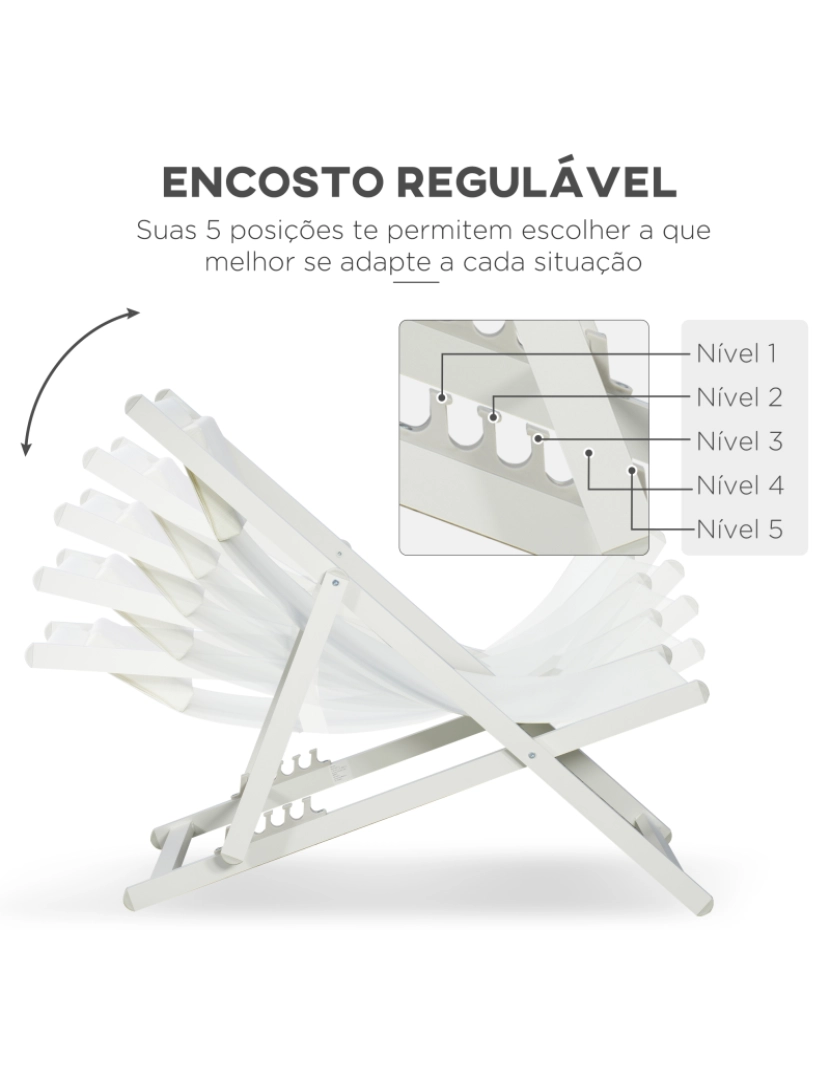 imagem de Espreguiçadeiras Dobráveis 58x96,5x91,5cm cor branco 84B-342V01WT5