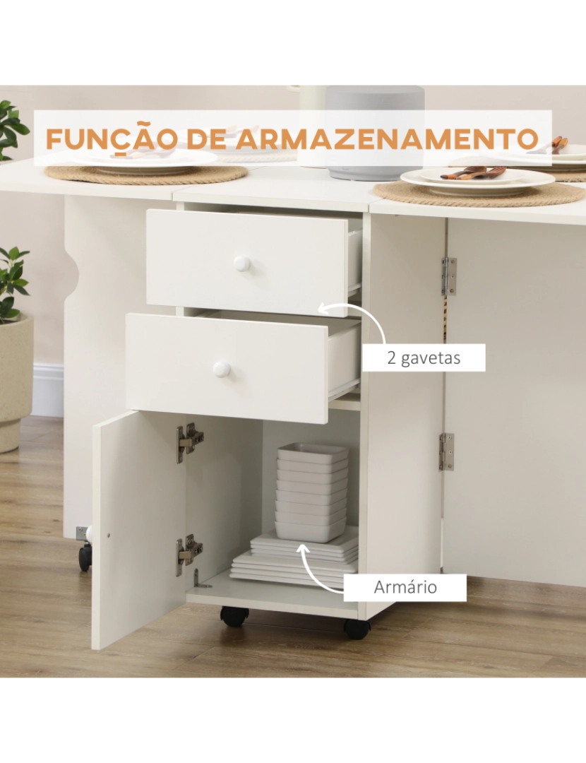 imagem de Mesa de Cozinha Dobrável 120x80x75cm cor branco 835-928V00WT5