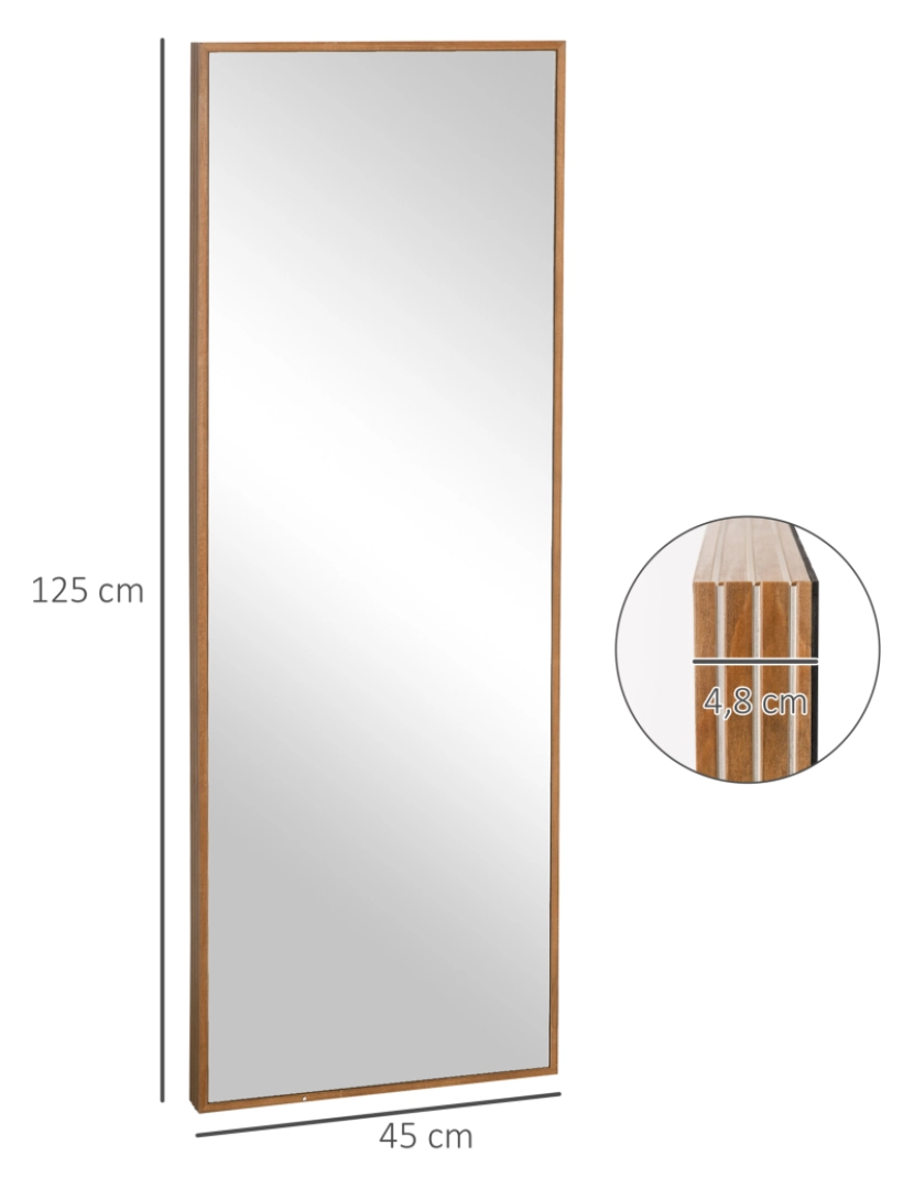 imagem de Espelho de Parede 45x4,8x125cm cor cor de madeira natural 830-709V00CR3