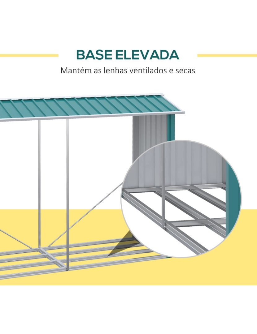 imagem de Abrigo para Lenha 240x86x160cm cor verde 845-835V00GN5