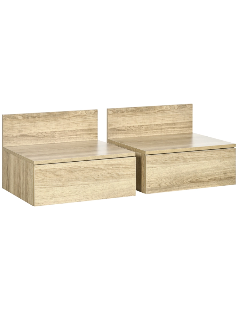 Homcom - Mesas de Cabeceira 43x36,5x30,5cm cor cor de madeira natural 831-628V00ND
