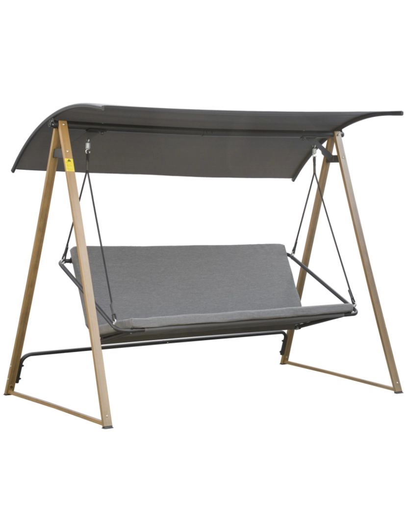 Outsunny - Baloiço de Exterior 224x133x173cm cor cinzento e madeira 84A-293V00CG