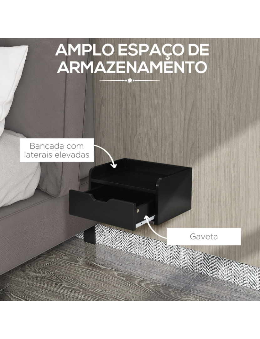 imagem de Mesas de Cabeceira 40x30x19,5cm cor preto 831-629V00BK6