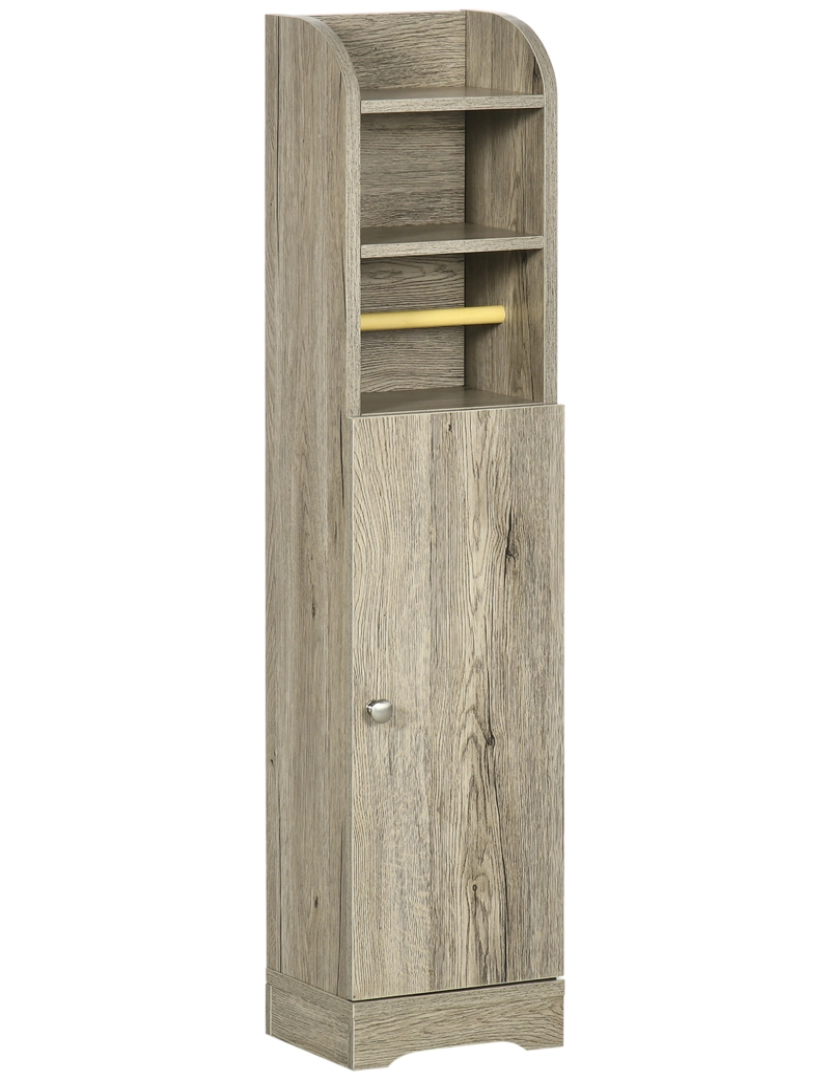 Kleankin - Armário Casa de Banho 23x18x100cm cor cinzento 834-534V80GY