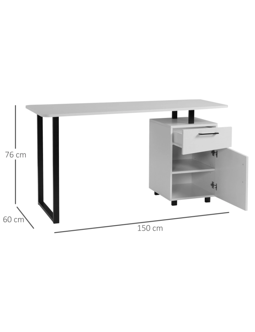 imagem de Mesa 150x60x76cm cor branco 836-237WT3