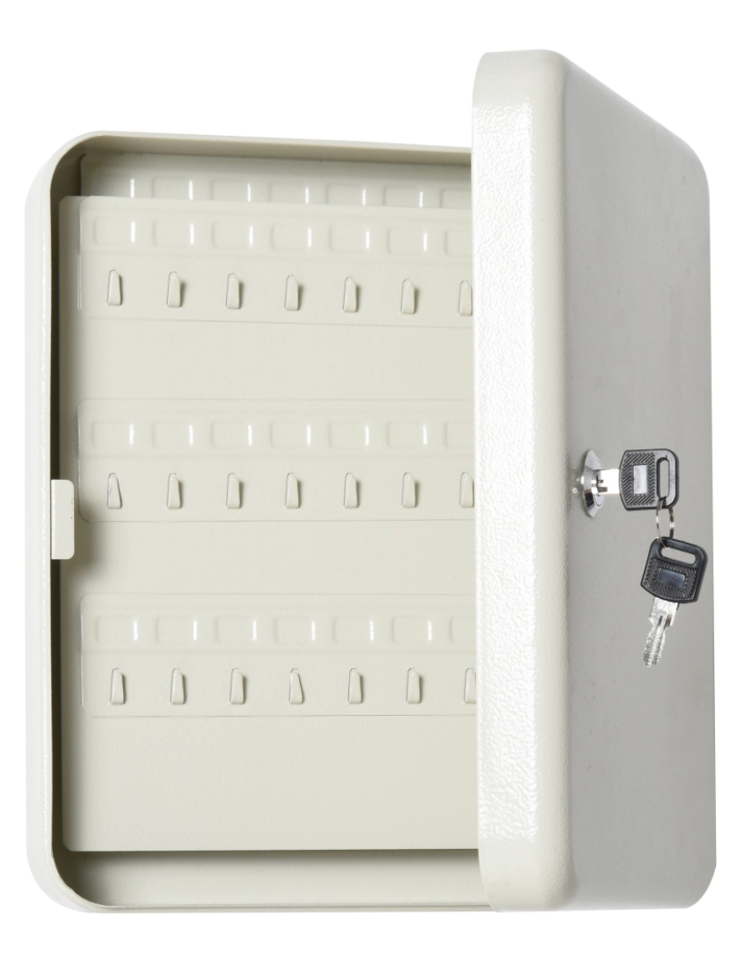 Homcom - armário de chaves 30x24x7,5cm cor bege 850-118