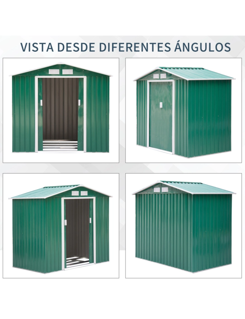 imagem de Abrigo de Jardim 213x130x185cm cor verde 845-030GN7