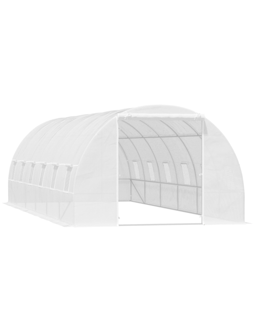Outsunny - Estufa Tipo Túnel 800x300x200cm cor branco 845-019WT