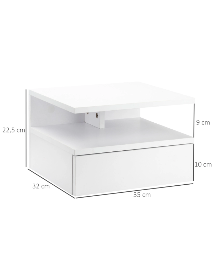 imagem de Conjunto de 2 Mesas de Cabeceira 35x32x22.5cm cor branco 831-3383