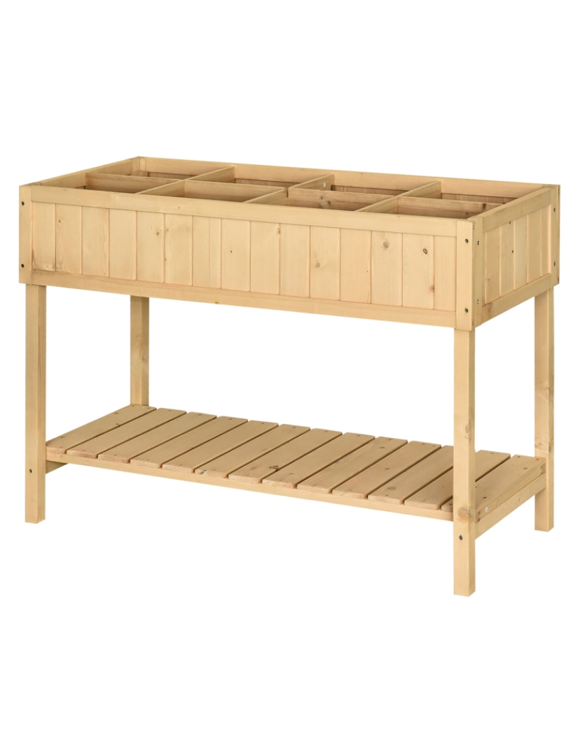 Outsunny - Horta Vertical 120x60x81cm cor cor de madeira natural 845-238