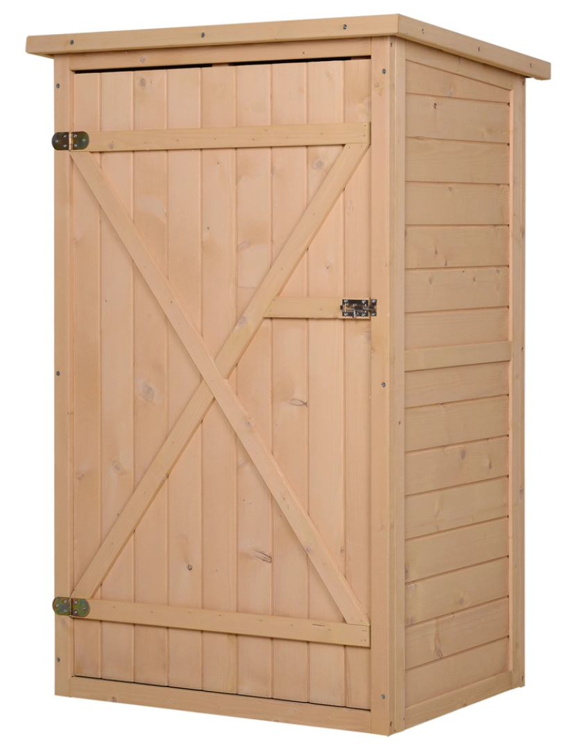 Outsunny - Galpão de armazenamento de madeira 75x56x115cm cor cor de madeira natural 845-292