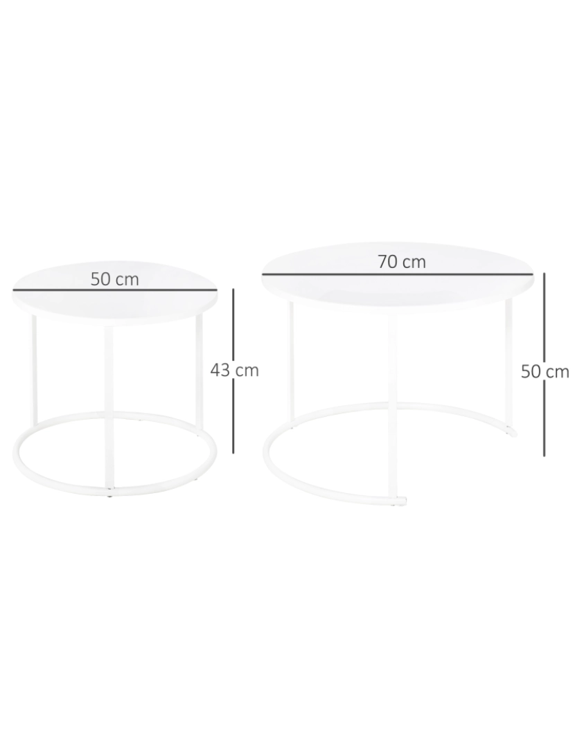 imagem de Mesa de café de jardim 70x70x50cm cor branco 84B-511WT3