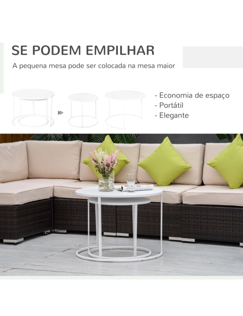 imagem de Mesa de café de jardim 70x70x50cm cor branco 84B-511WT4