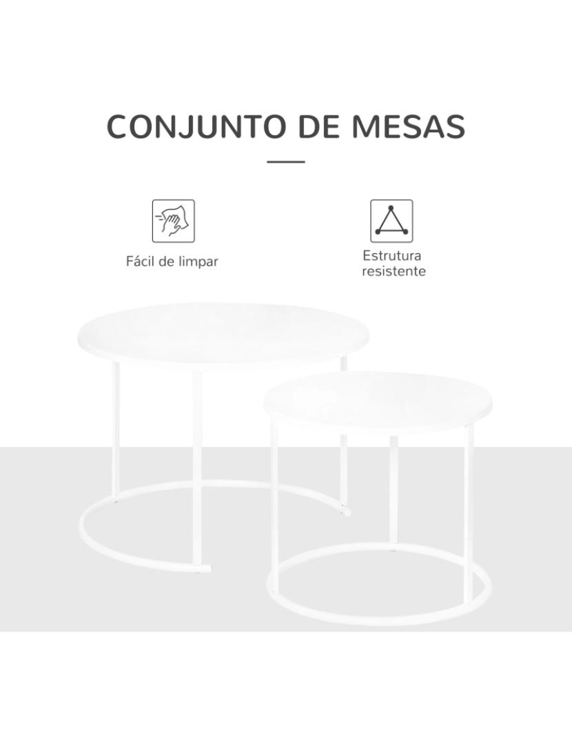 imagem de Mesa de café de jardim 70x70x50cm cor branco 84B-511WT7