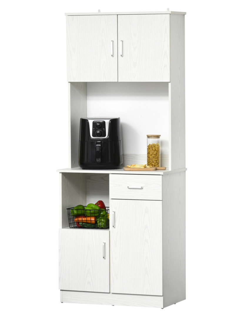 Homcom - Armário de cozinha 71x41x178cm cor branco 835-259