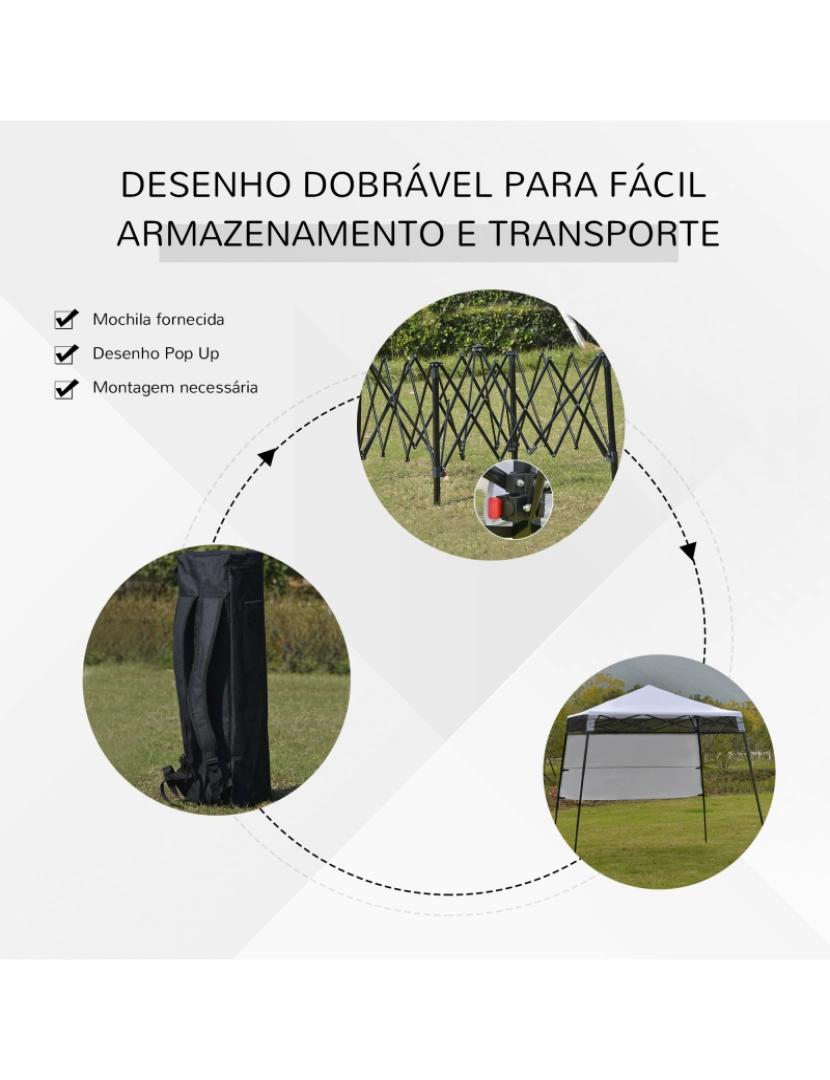 imagem de Tenda Dobrável 220x220x208cm cor branco 84C-246WT6