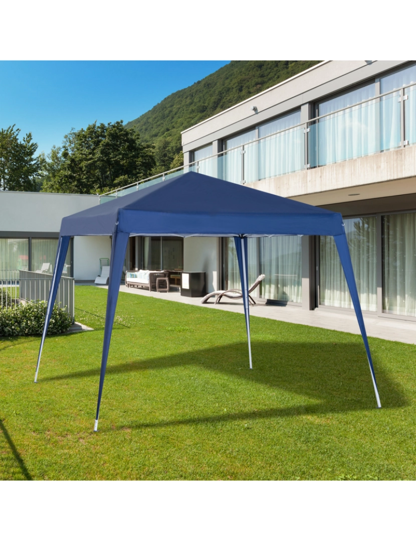 imagem de Tenda Dobrável 297x297x250cm cor azul 840-159BU2