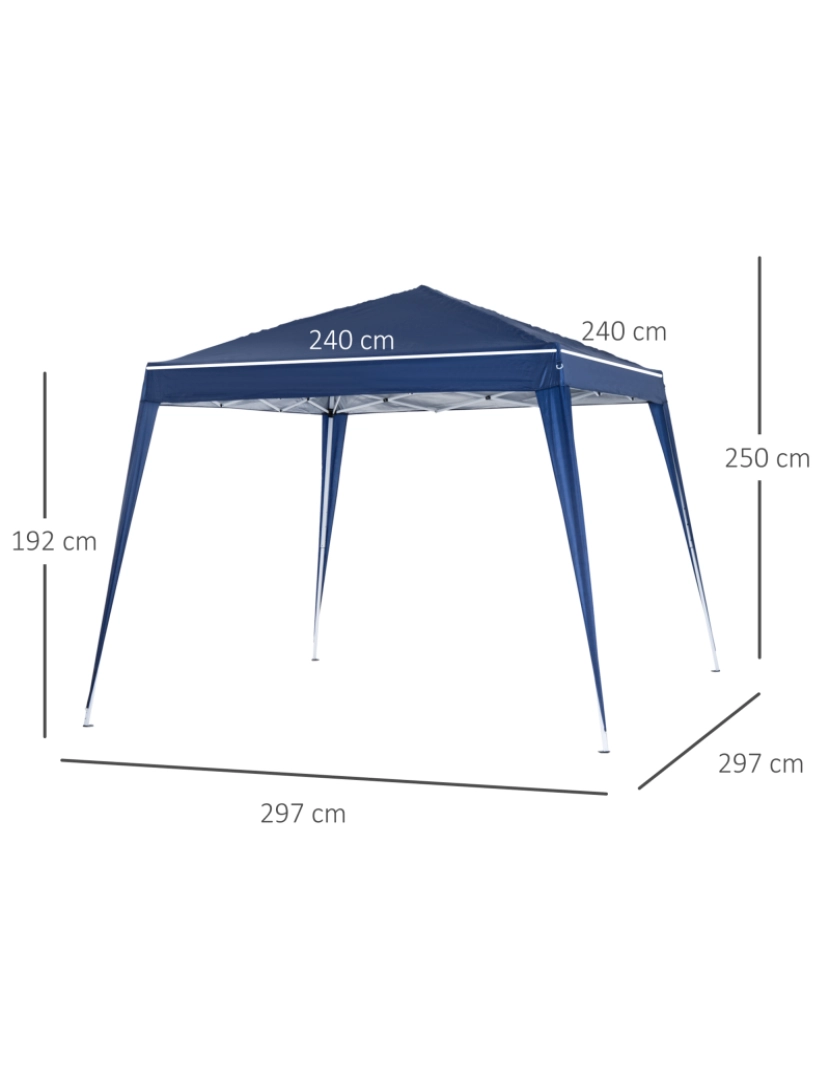 imagem de Tenda Dobrável 297x297x250cm cor azul 840-159BU3