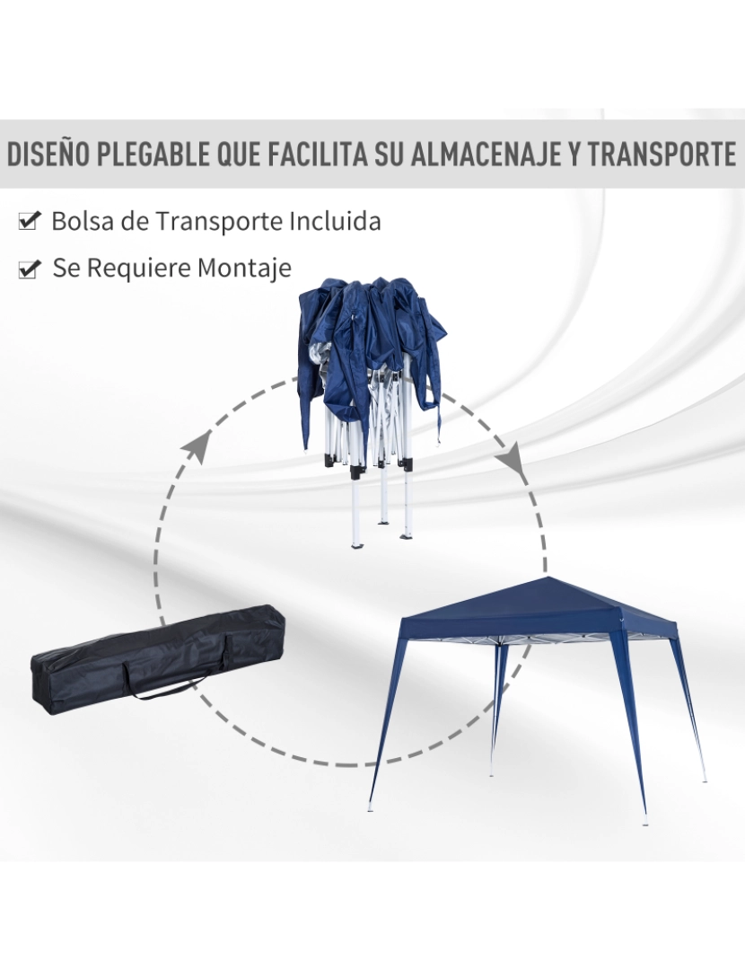 imagem de Tenda Dobrável 297x297x250cm cor azul 840-159BU4