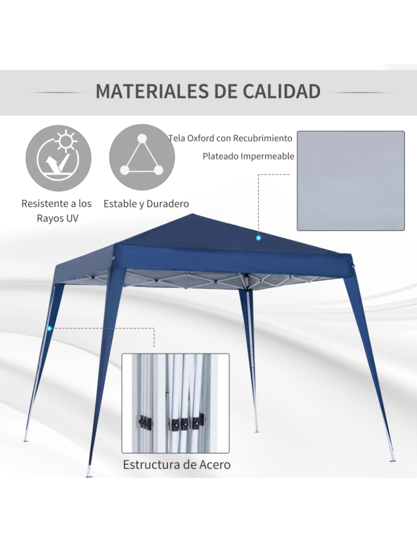 imagem de Tenda Dobrável 297x297x250cm cor azul 840-159BU6