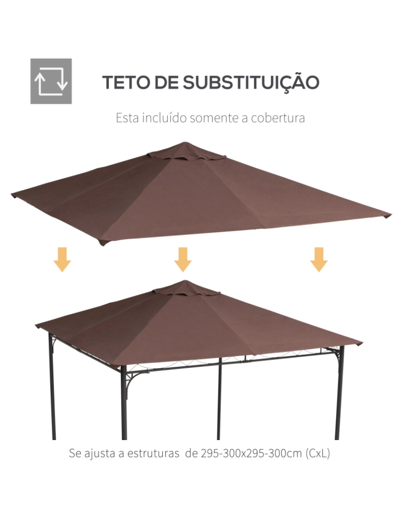 imagem de Toldo de Substituição para Pérgola 3x3m cor café 84C-141CF6