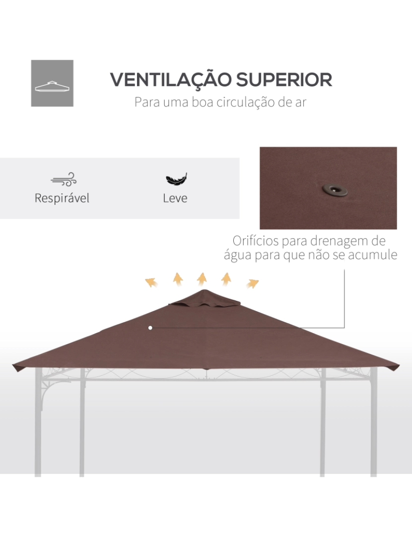 imagem de Toldo de Substituição para Pérgola 3x3m cor café 84C-141CF7