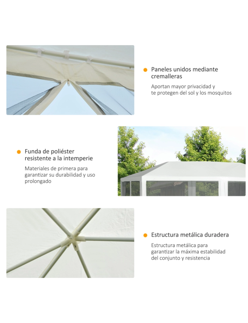 imagem de Gazebo do jardim 595x295x255cm cor branco 84C-0235