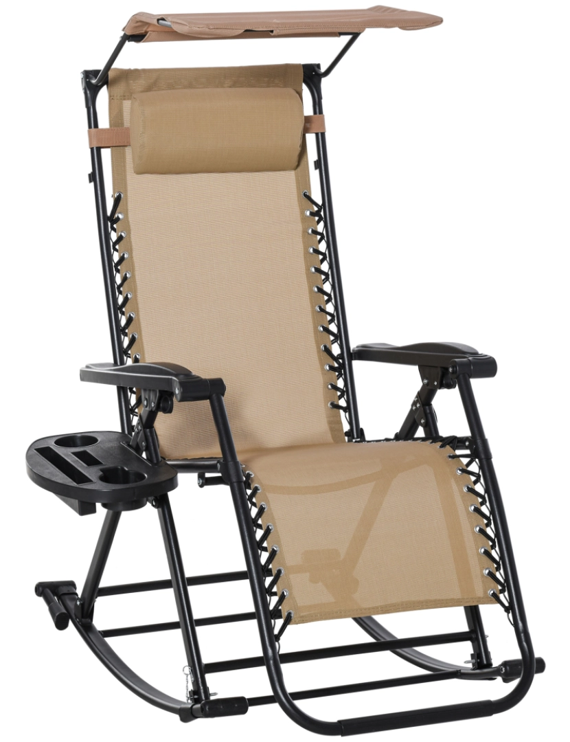 Outsunny - Cadeira de balanço 120x67x102cm cor bege 84A-080V01CW