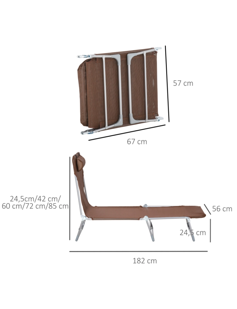 imagem de Espreguiçadeira Dobrável cor brown 84B-622BN3