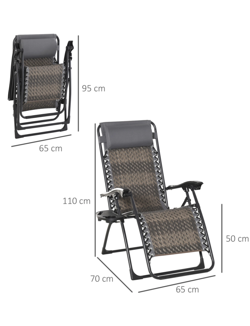 imagem de Espreguiçadeira Dobrável cor grey 867-061GY3