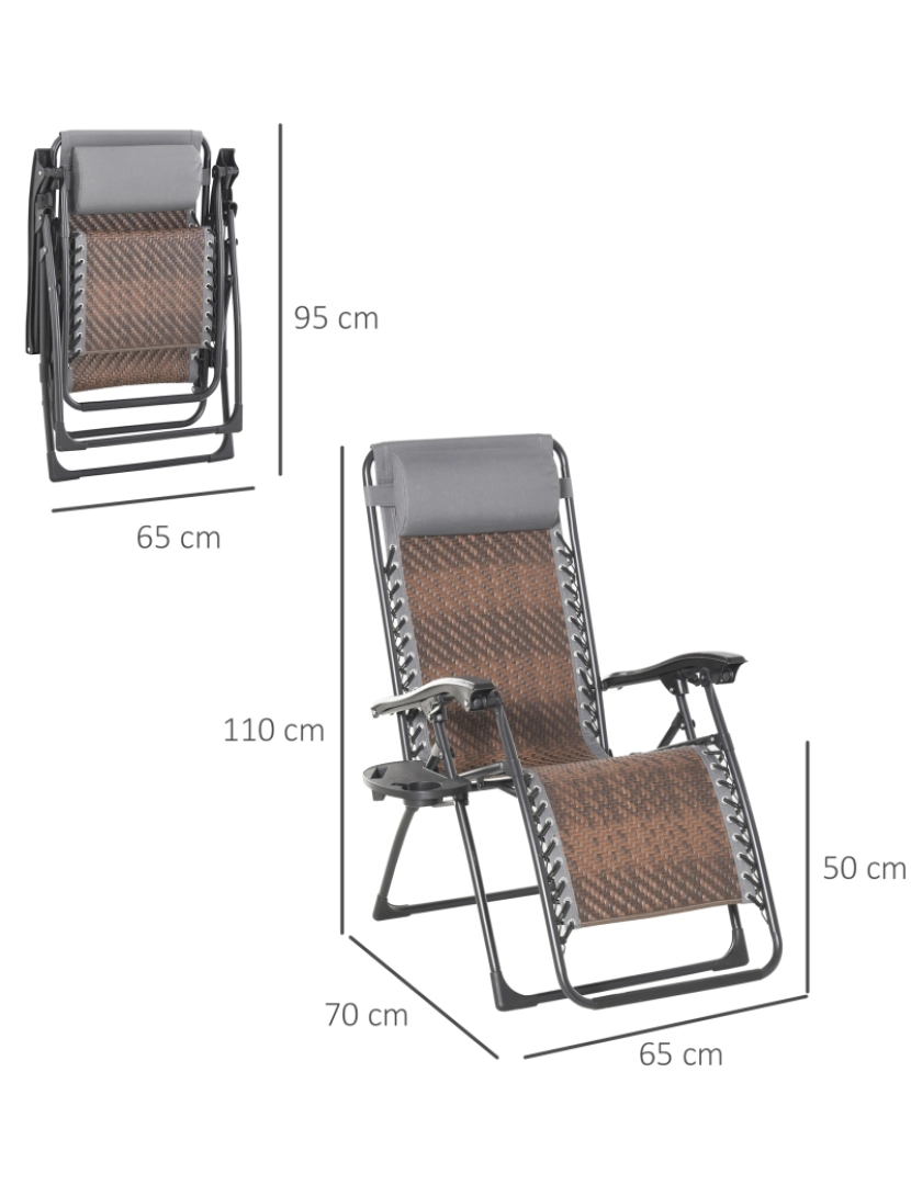 imagem de Espreguiçadeira Dobrável cor brown 867-061BN3